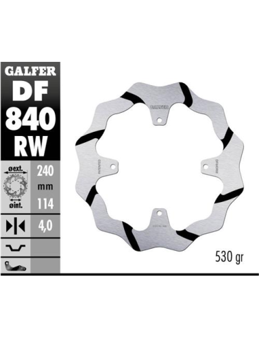 Disco GALFER Wave Fijo Ranurado 240x4mm DF840RW | Motoauto