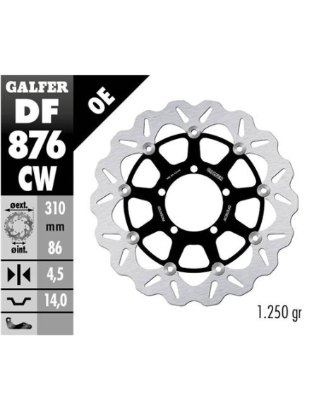 Disco GALFER Wave Flotante Completo (C DF876CW | Motoauto