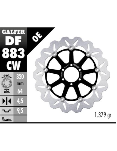 Disco GALFER Wave Flotante Completo (C DF883CW | Motoauto