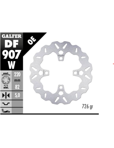 Disco GALFER Wave Fijo 220x5mm DF907W | Motoauto