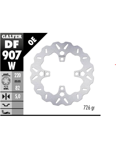 Disco GALFER Wave Fijo 220x5mm DF907W | Motoauto