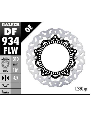 Disco GALFER Wave Flotante Completo (C DF934FLW | Motoauto