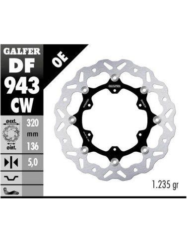 Disco GALFER Wave Flotante (C. Alu.) DF943CW | Motoauto
