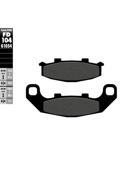 Pastillas GALFER FD104G1054 Semi Metal FD104G1054 | Motoauto