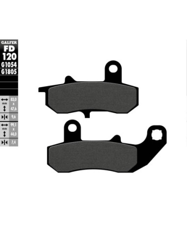 Pastillas GALFER FD120G1054 Semi Metal FD120G1054 | Motoauto