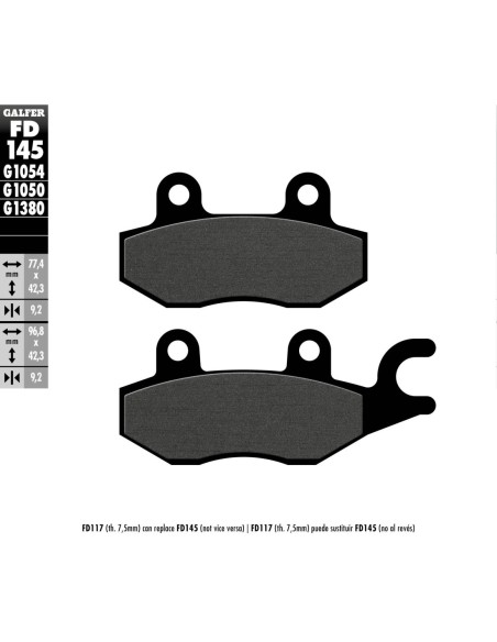 Pastillas GALFER FD145G1050 Scooter FD145G1050 | Motoauto