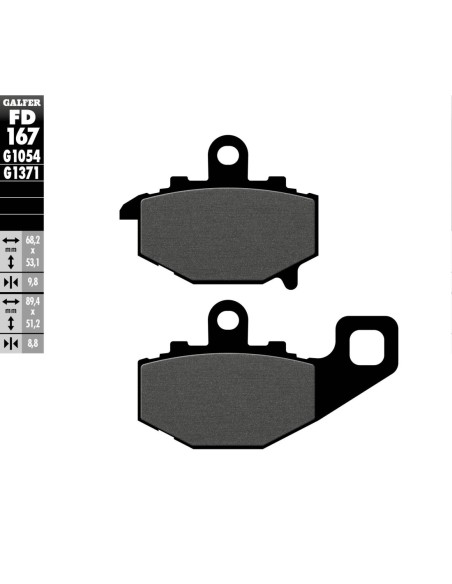 Pastillas GALFER FD167G1054 Semi Metal FD167G1054 | Motoauto