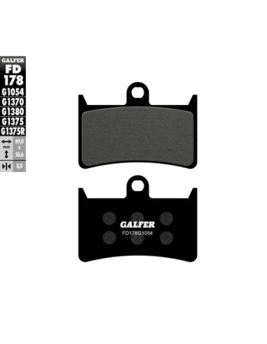 Pastillas GALFER FD178G1054 Semi Metal FD178G1054 | Motoauto