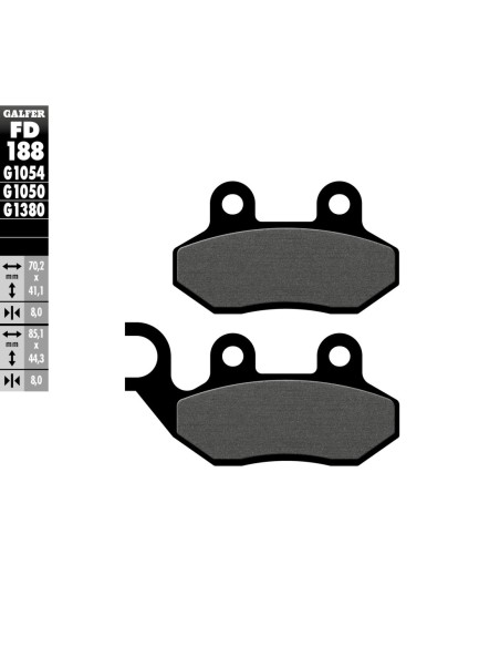 Pastillas GALFER FD188G1054 Semi Metal FD188G1054 | Motoauto