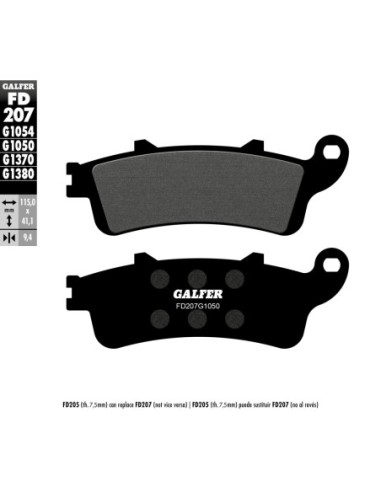 Pastillas GALFER FD207G1050 Scooter FD207G1050 | Motoauto