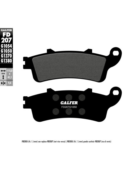 Pastillas GALFER FD207G1050 Scooter FD207G1050 | Motoauto