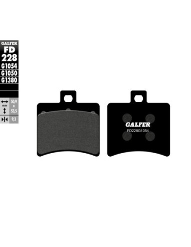 Pastillas GALFER FD228G1054 Semi Metal FD228G1054 | Motoauto