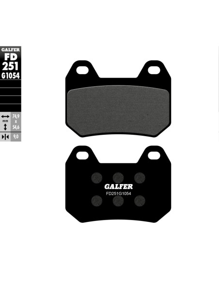 Pastillas GALFER FD251G1054 Semi Metal FD251G1054 | Motoauto