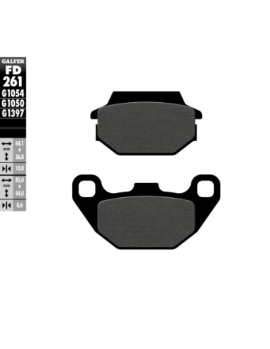 Pastillas GALFER FD261G1050 Scooter FD261G1050 | Motoauto