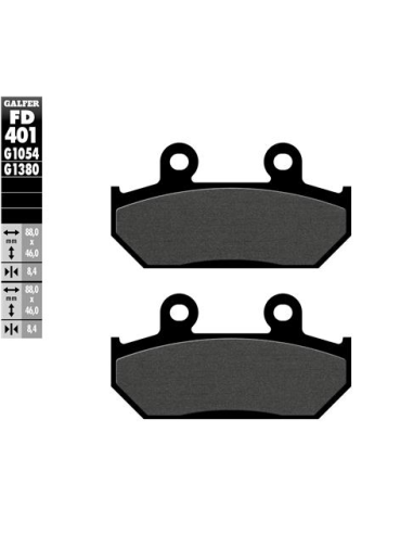 Pastillas GALFER FD401G1380 Scooter FD401G1380 | Motoauto