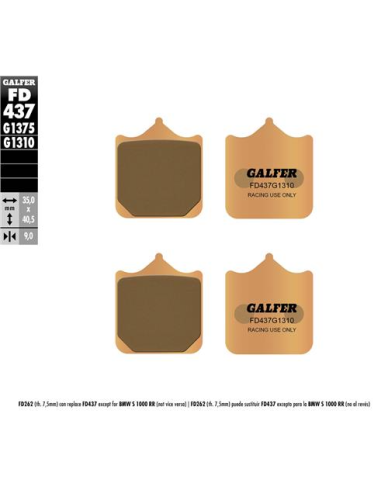 Pastillas GALFER FD437G1310 Sinter FD437G1310 | Motoauto