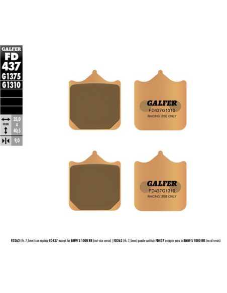 Pastillas GALFER FD437G1375 Sinter FD437G1375 | Motoauto
