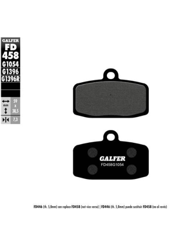 Pastillas GALFER FD458G1054 Semi Metal FD458G1054 | Motoauto