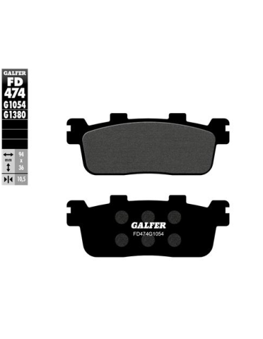 Pastillas GALFER FD474G1054 Semi Metal FD474G1054 | Motoauto