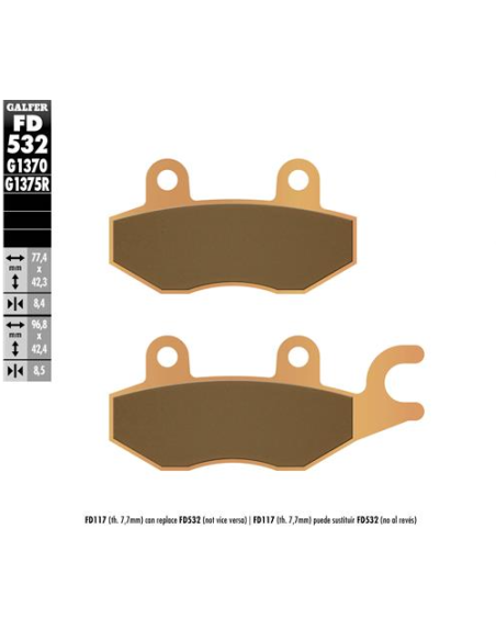 Pastillas GALFER FD532G1370 Sinter FD532G1370 | Motoauto