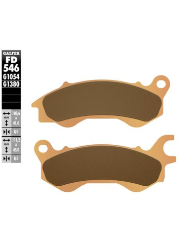 Pastillas GALFER FD546G1380 Sinter FD546G1380 | Motoauto