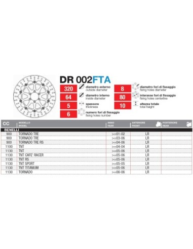 Discos De Freno Delantero Flotante DR002FTA | Motoauto