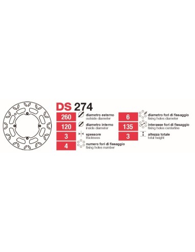 Discos De Freno Delt Husqvarna (Todas( DS274 | Motoauto