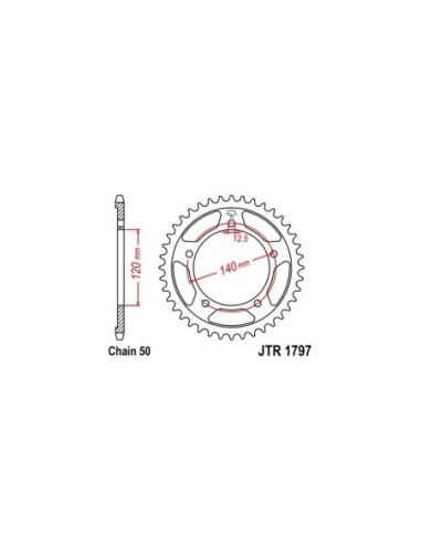 Corona JT Sprockets Acero 179740 | Motoauto