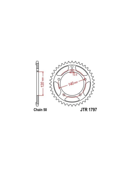 Corona JT Sprockets Acero 179740 | Motoauto