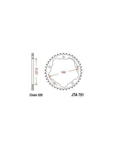 Corona JT Sprockets aluminio 75138AL | Motoauto