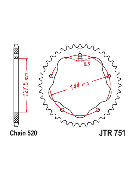 Corona JT Sprockets aluminio 75140AL | Motoauto