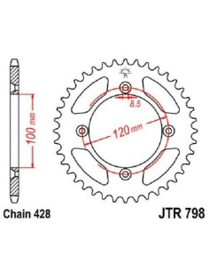 Corona JT Sprockets aluminio 79848AL | Motoauto