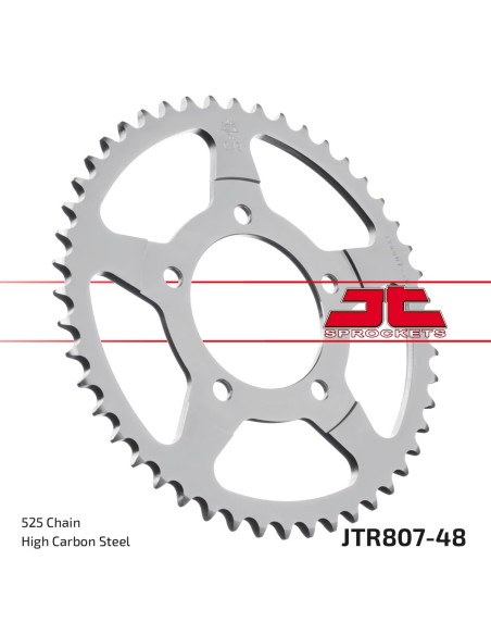 Corona JT Sprockets Acero JTR80748ZBK | Motoauto