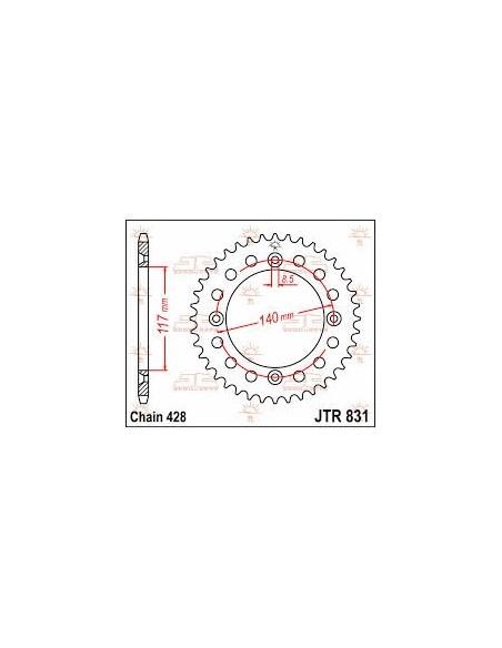 Corona JT Sprockets Acero JTR83146 | Motoauto
