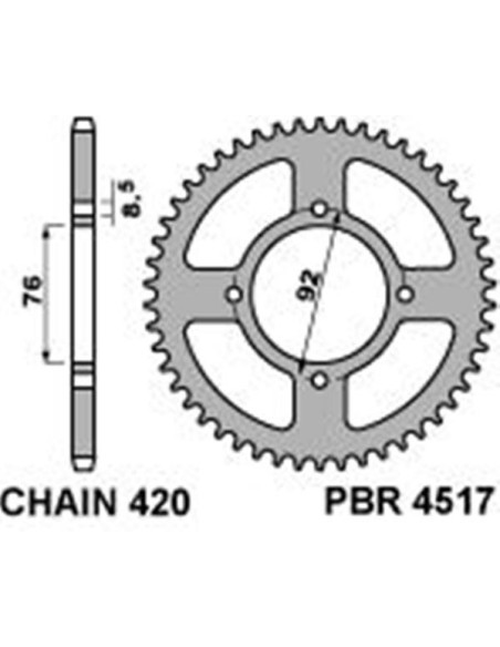 CORONA PIT BIKE Z 47 ERGAL P451747AL | Motoauto