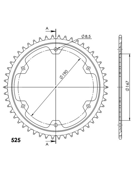 CORONA SUPERSPROX ACERO TRIUMPH 525 X 50