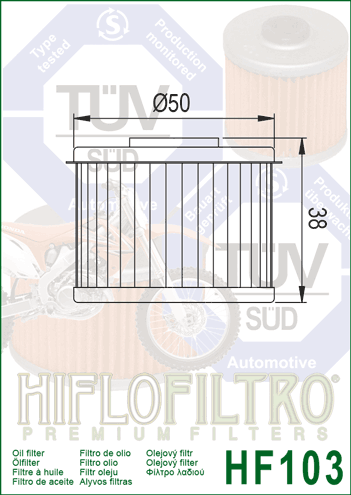 FILTRO ACEITE HIFLO HF103 (50)
