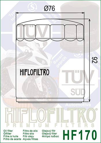 FILTRO ACEITE HIFLO HF170C CROMADO (50)