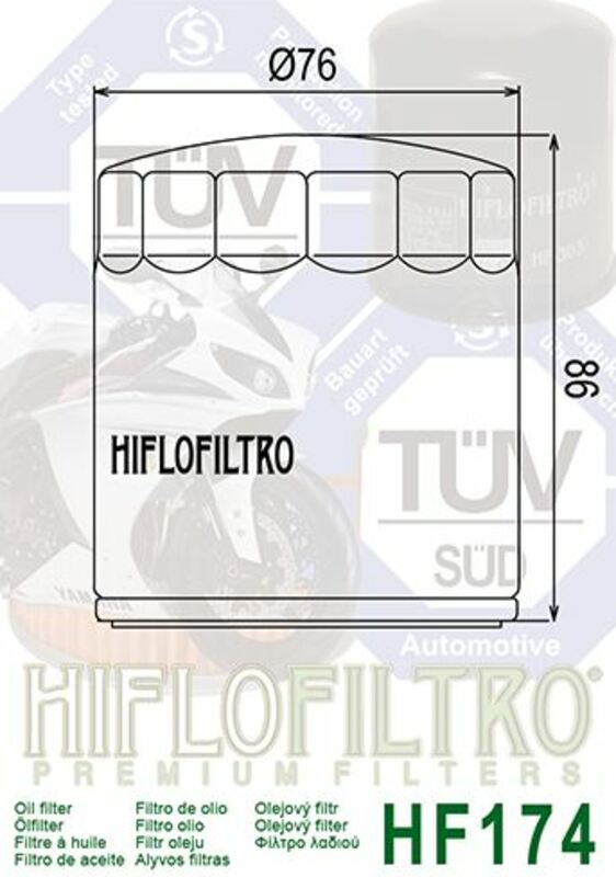 Filtro de aceite Hiflofiltro HF174B